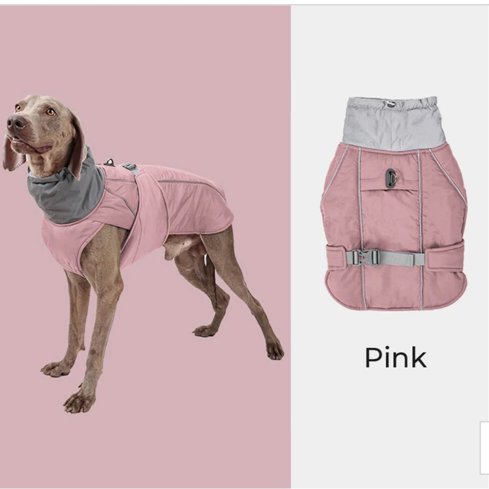 Waterproof Warm High Collar Reflective Dog Jacket NWOT
Pink Size L - Never Used